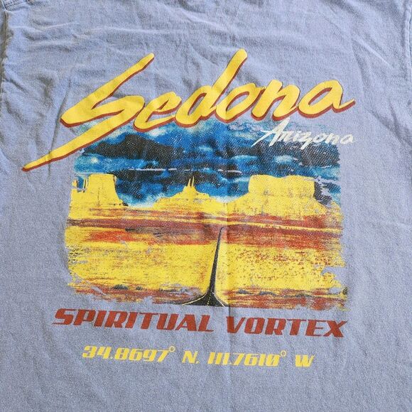 Spiritual Vortex Sedona Arizona T-Shirt Size M Blue  Short Sleeve Graphic Tee - Picture 8 of 9